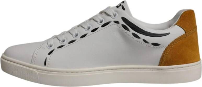 Dolce & Gabbana Witte Suede Low Top Sneakers met Logo