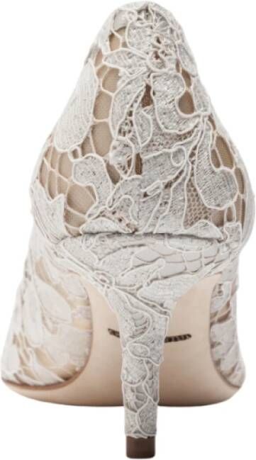 Dolce & Gabbana Witte Taormina Pumps met Kristallen Beige Dames