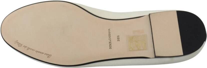 Dolce & Gabbana Witte Velvet Loafers Flats Schoenen White Dames