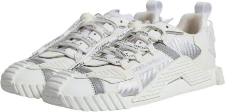 Dolce & Gabbana Witte Veterschoenen met Lage Top