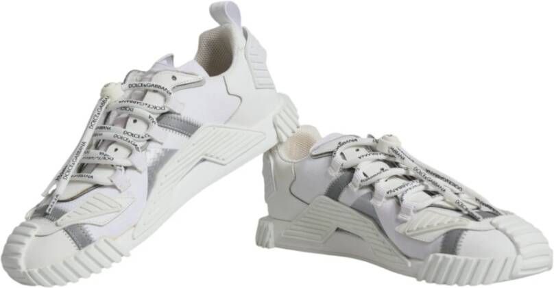 Dolce & Gabbana Witte Veterschoenen met Lage Top