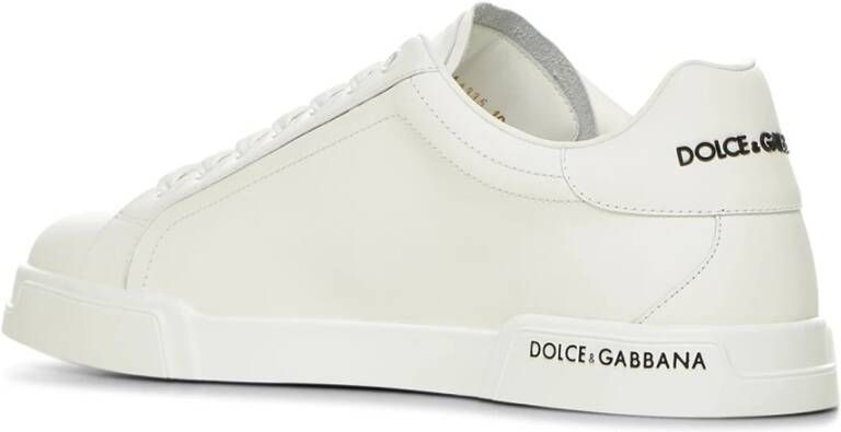 Dolce & Gabbana Witte Sneakers met Platte Veters White Heren