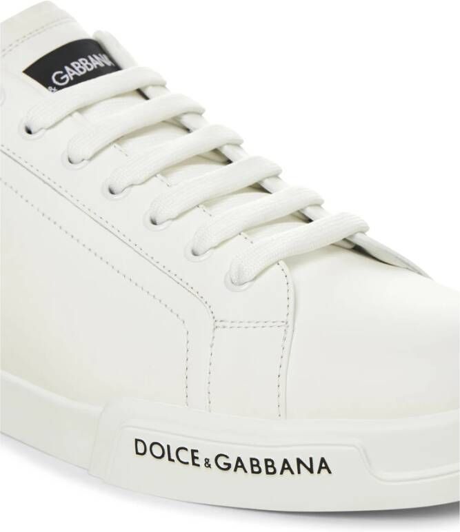 Dolce & Gabbana Witte Sneakers met Platte Veters White Heren