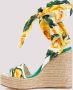 Dolce & Gabbana Witte Zijden Sleehak Sandalen Multicolor Dames - Thumbnail 2