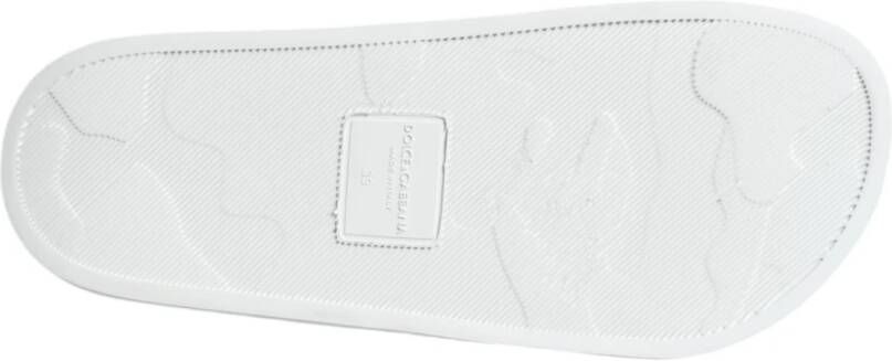 Dolce & Gabbana Witte Zwarte Leren Sandalen Strandkleding Schoenen