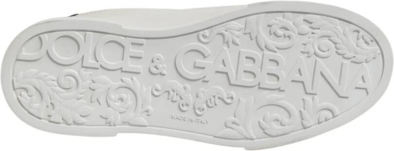 Dolce & Gabbana Witte Zwarte Leren Veterschoenen