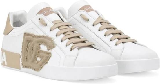 Dolce & Gabbana Witte Beige Panel Sneakers White Heren