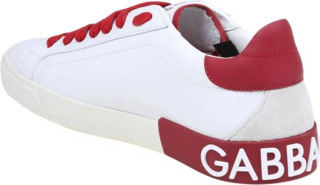 Dolce & Gabbana Witte Rode Lage Sneakers voor Heren White Heren