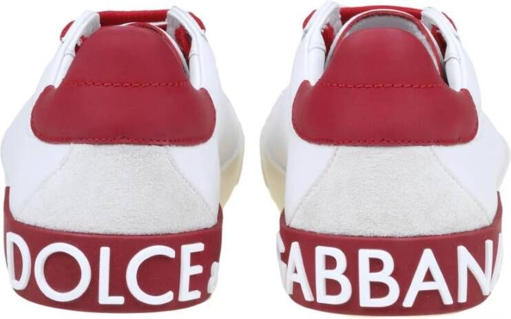 Dolce & Gabbana Witte Rode Lage Sneakers voor Heren White Heren