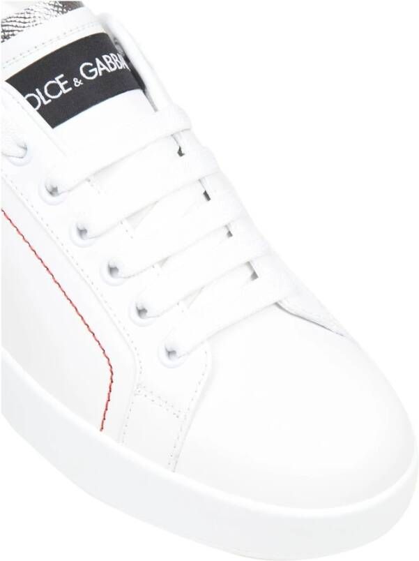 Dolce & Gabbana Witte Zwarte Portofino Sneakers White Heren