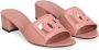 Dolce & Gabbana Zalmroze Leren Blokhak Schoenen Pink Dames - Thumbnail 4
