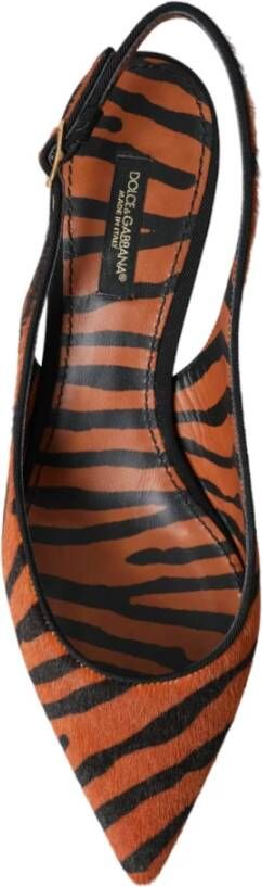 Dolce & Gabbana Zebra Print Leren Slingback Sandalen