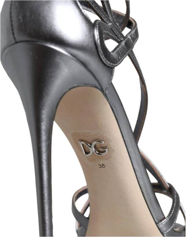 Dolce & Gabbana Zilveren Enkelband Hakken Sandalen