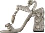 Dolce & Gabbana Zilveren Kristallen Band Hoge Hak Sandalen Grijs Dames - Thumbnail 4
