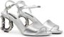 Dolce & Gabbana Zilveren leren hakken sandalen met logo Gray Dames - Thumbnail 6