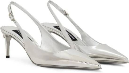 Dolce & Gabbana Zilveren Ballerina's Ss25 Gray Dames