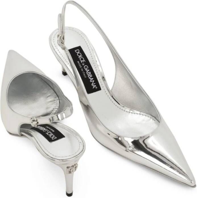 Dolce & Gabbana Zilveren Ballerina's Ss25 Gray Dames