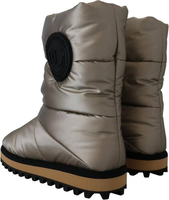 Dolce & Gabbana Zilveren Winter Mid Calf Laarzen Gray Heren