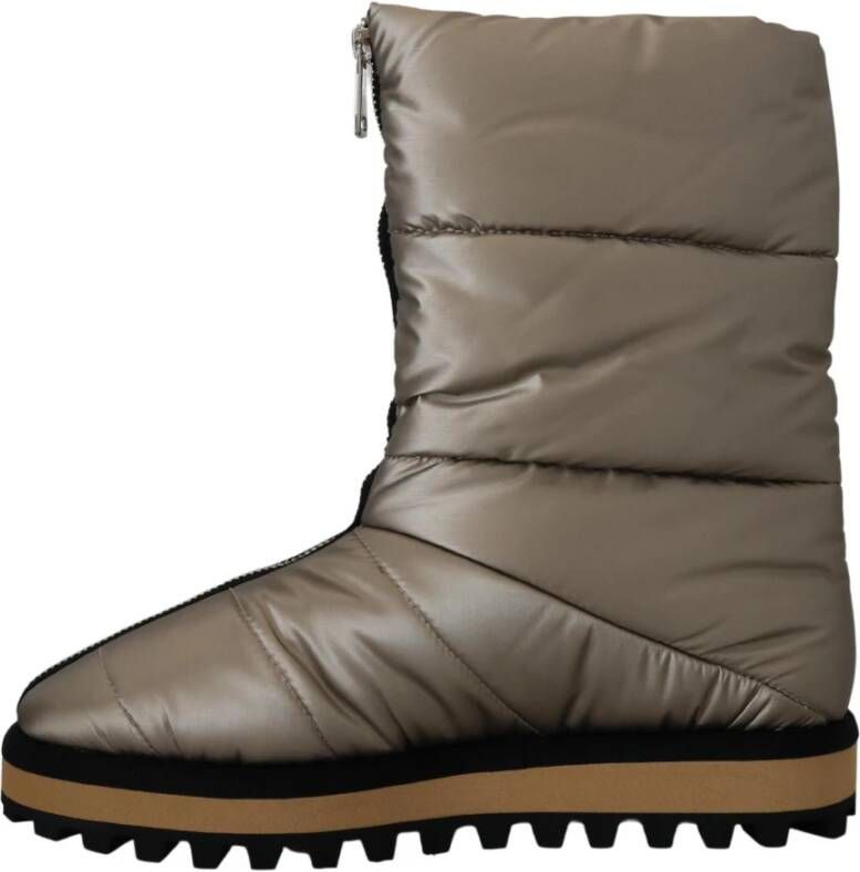 Dolce & Gabbana Zilveren Winter Mid Calf Laarzen Gray Heren