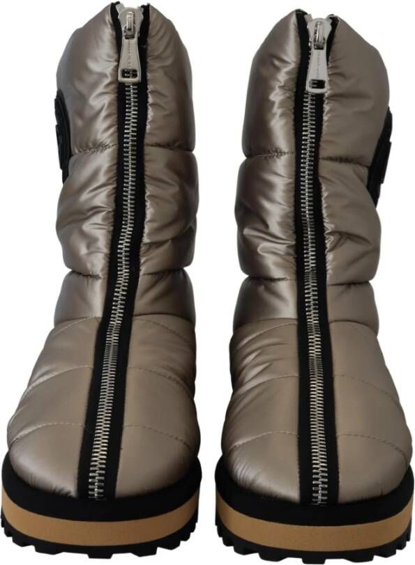Dolce & Gabbana Zilveren Winter Mid Calf Laarzen Gray Heren