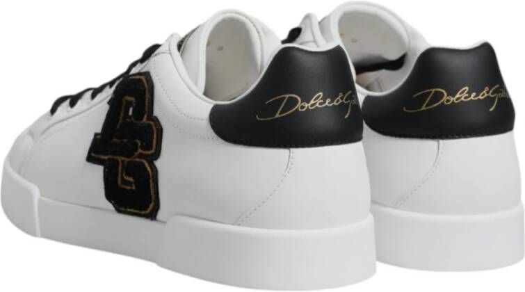 Dolce & Gabbana Zwart en Wit Leren Sneakers