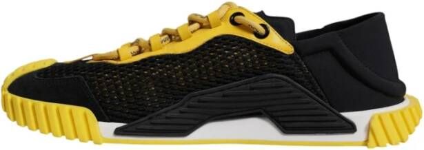 Dolce & Gabbana Zwart Geel Slip-On Sneakers