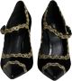 Dolce & Gabbana Zwart Goud Fluweel Mary Jane Pumps Black Dames - Thumbnail 2