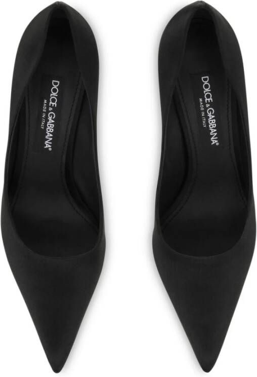 Dolce & Gabbana Zwart leren hoge hak instapper Black Dames