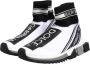 Dolce & Gabbana Zwart Wit Slip-On Sneakers met Geribbelde Zool - Thumbnail 2