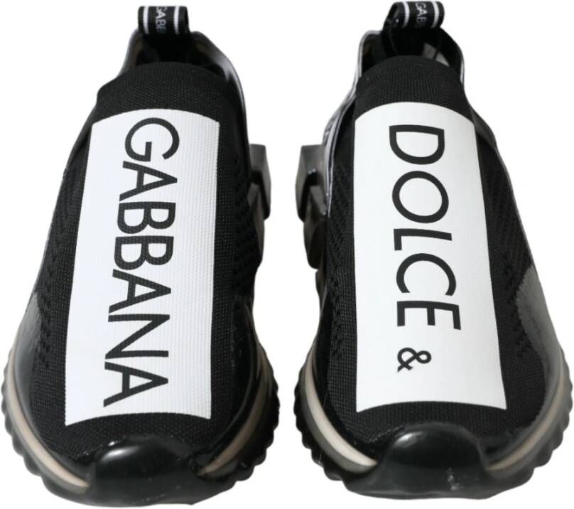 Dolce & Gabbana Zwart Wit Sorrento Slip On Sneakers Black Heren
