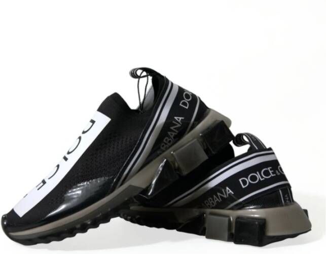 Dolce & Gabbana Zwart Wit Sorrento Slip On Sneakers Black Heren