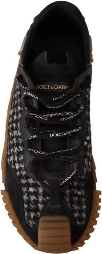 Dolce & Gabbana Zwart Wit Stoffen Veters NS1 Sneakers Zwart Heren