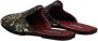 Dolce & Gabbana Zwarte Bloe Jacquard Slides Schoenen - Thumbnail 2