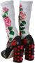 Dolce & Gabbana Black Floral Socks Crystal Jersey Boots Shoes Meerkleurig Dames - Thumbnail 1