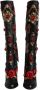 Dolce & Gabbana Zwarte Bloemversierde Kniehoge Laarzen Multicolor Dames - Thumbnail 2