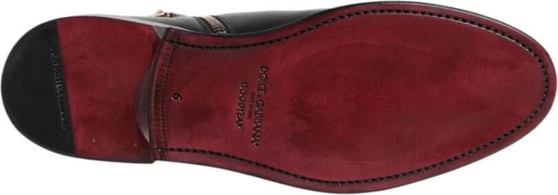 Dolce & Gabbana Zwarte Chelsea Leren Mid Calf Laarzen