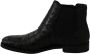 Dolce & Gabbana Black Crocodile Leather Derby Boots Shoes Zwart Heren - Thumbnail 7