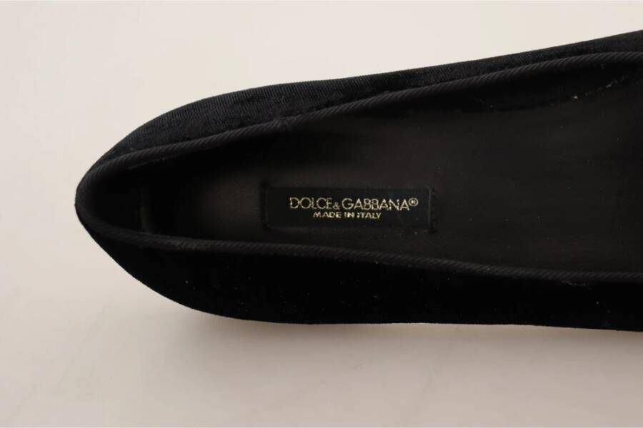 Dolce & Gabbana Zwarte DG Sacred Heart Patch Instappers Zwart Dames