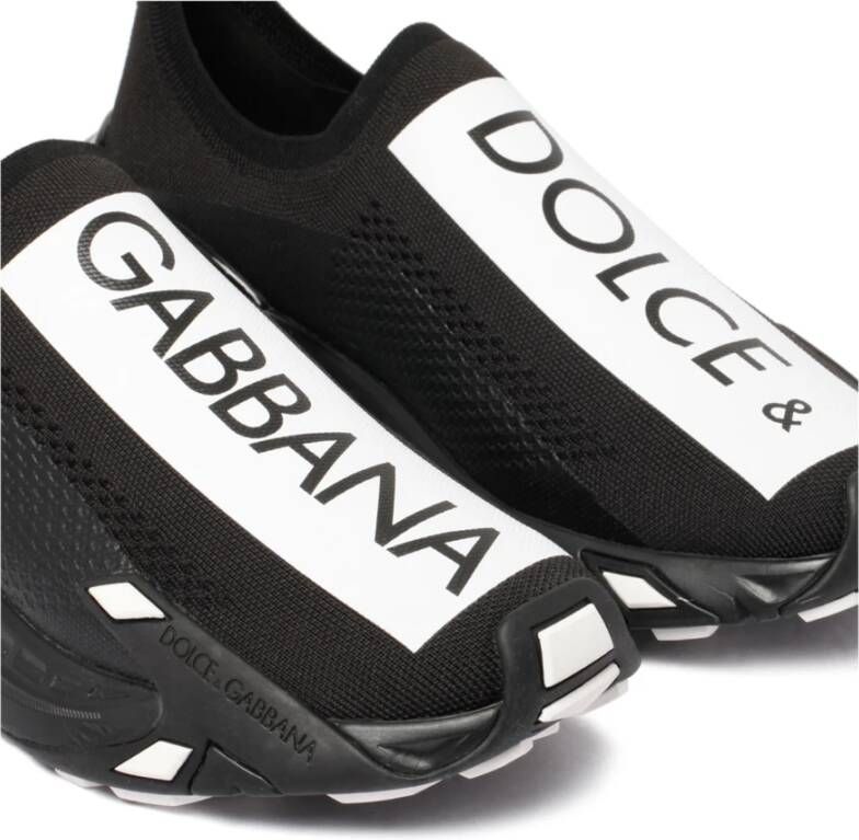 Dolce & Gabbana Zwarte & Witte Fast Sneakers
