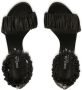 Dolce & Gabbana Zwarte Gerimpelde Leren Hoge Hak Sandalen - Thumbnail 2