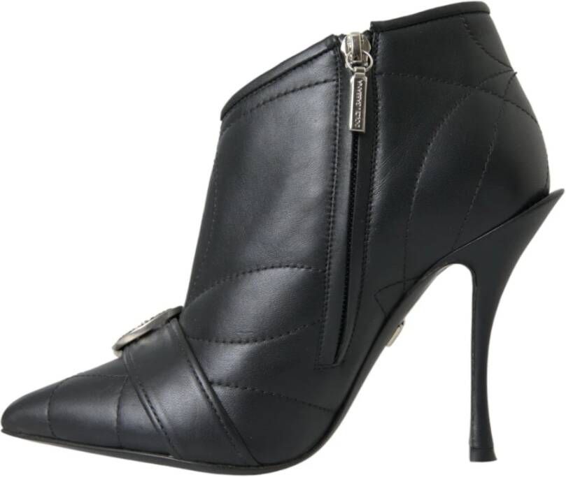 Dolce & Gabbana Zwarte Gewatteerde Gesp Laarzen Black Dames