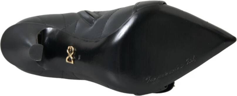 Dolce & Gabbana Zwarte Gewatteerde Gesp Laarzen Black Dames