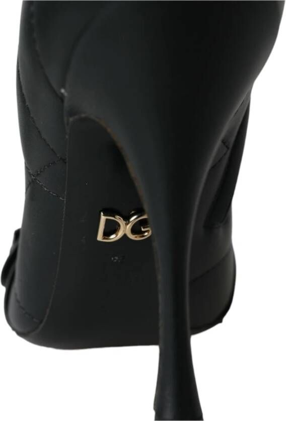 Dolce & Gabbana Zwarte Gewatteerde Gesp Laarzen Black Dames