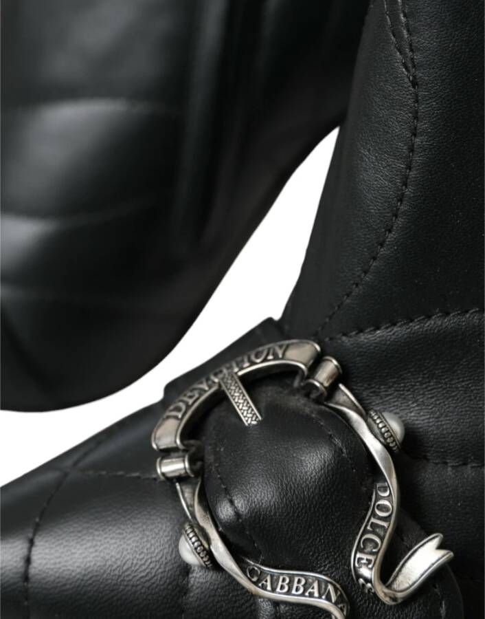 Dolce & Gabbana Zwarte Gewatteerde Gesp Laarzen Black Dames
