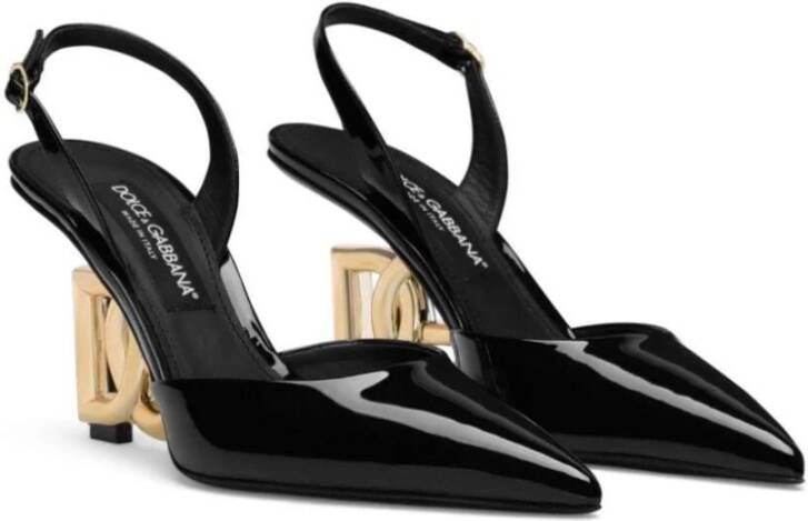 Dolce & Gabbana Zwarte Hak Slingback Cross Schoenen Black Dames