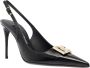 Dolce & Gabbana Glanzend Leren Slingback Pumps met Gouden Metalen DG Monogram Black Dames - Thumbnail 4