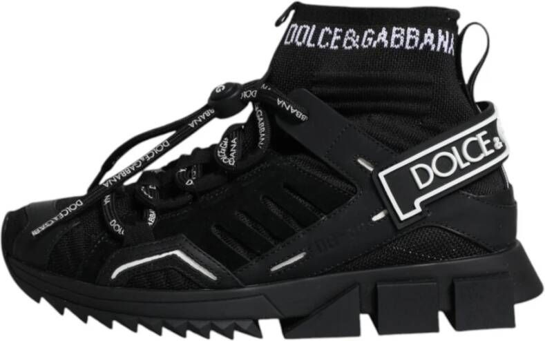 Dolce & Gabbana Zwarte HighTop Sok Sneakers Sorrento Model
