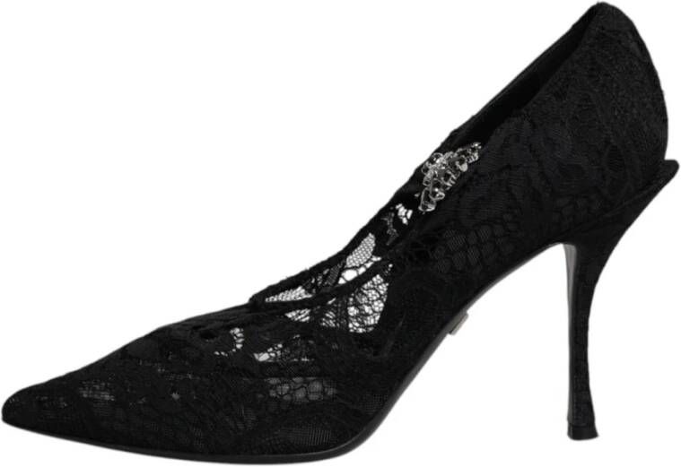 Dolce & Gabbana Zwarte Kant Hoge Hakken Pumps