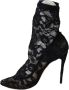 Dolce & Gabbana Zwarte Kant Taormina Hoge Hak Pumps Black Dames - Thumbnail 2