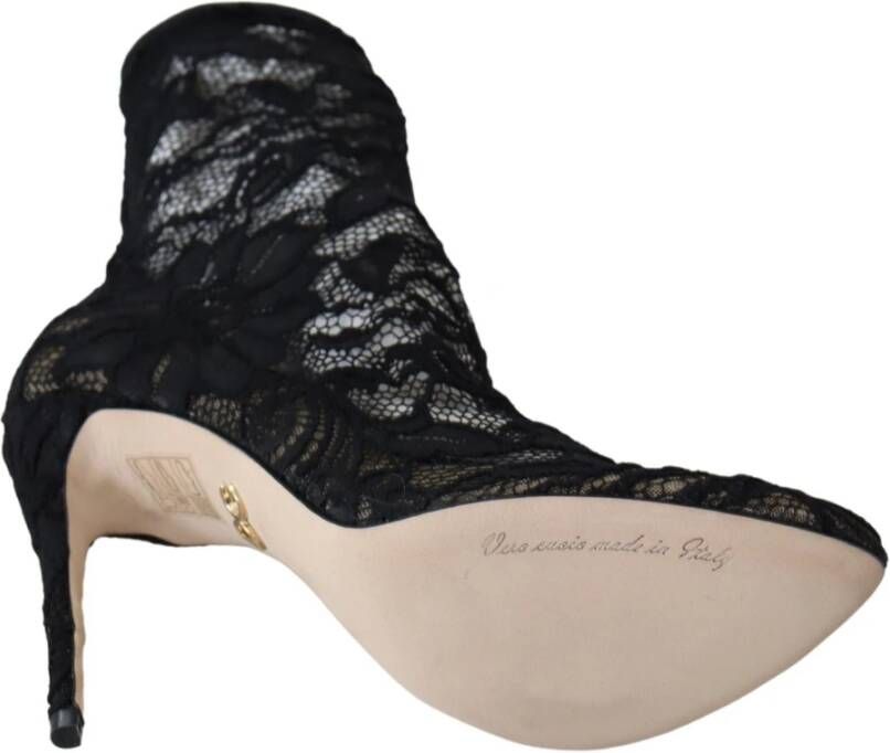 Dolce & Gabbana Zwarte Kant Taormina Hoge Hak Pumps Black Dames